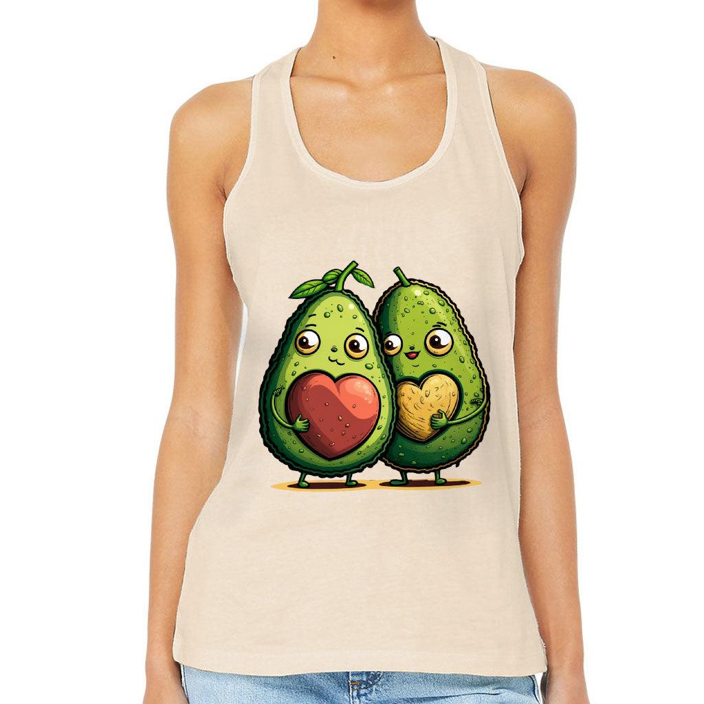 Avocado Women's Racerback Tank - Love Couple Tank Top - Graphic Workout Tank - MRSLM
