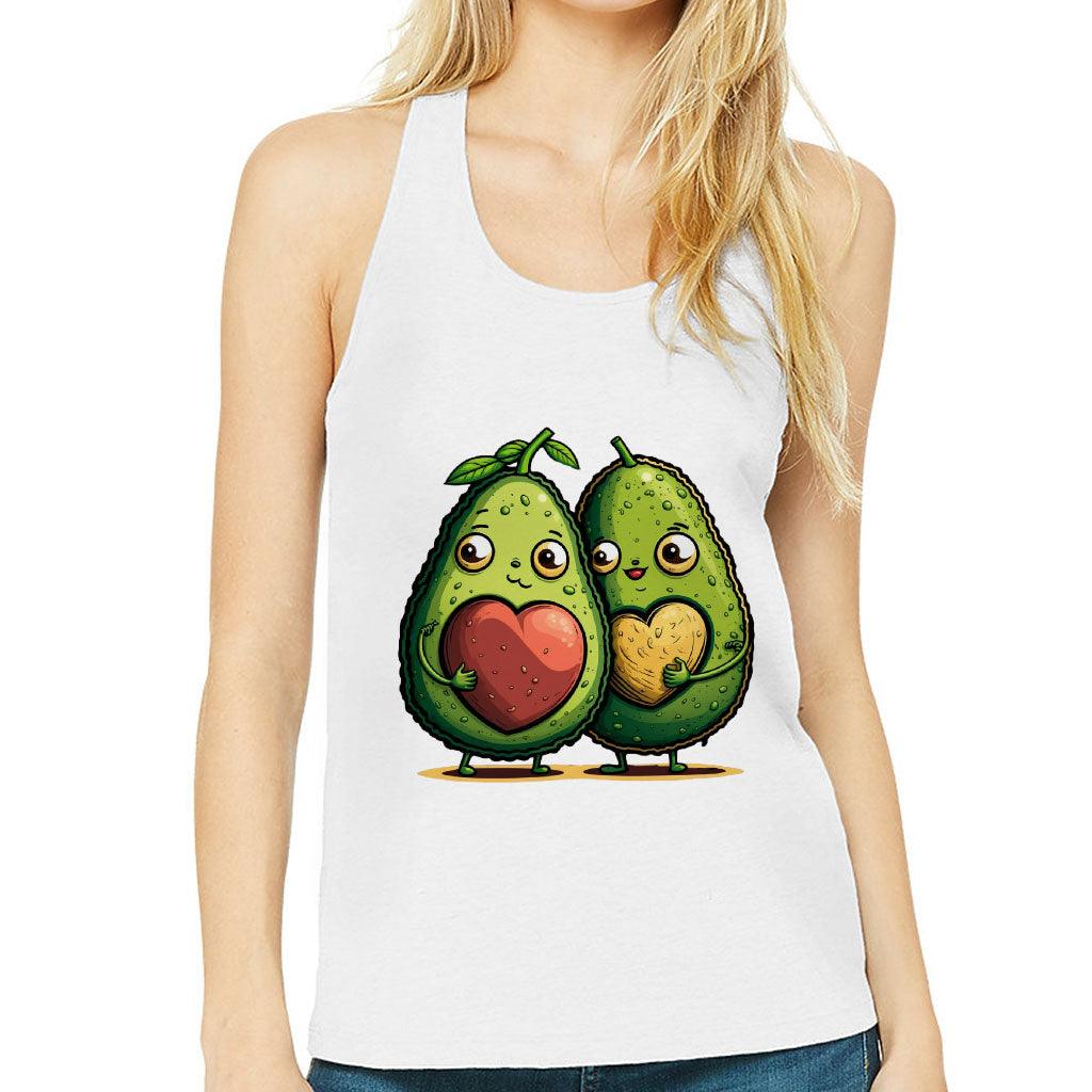 Avocado Women's Racerback Tank - Love Couple Tank Top - Graphic Workout Tank - MRSLM