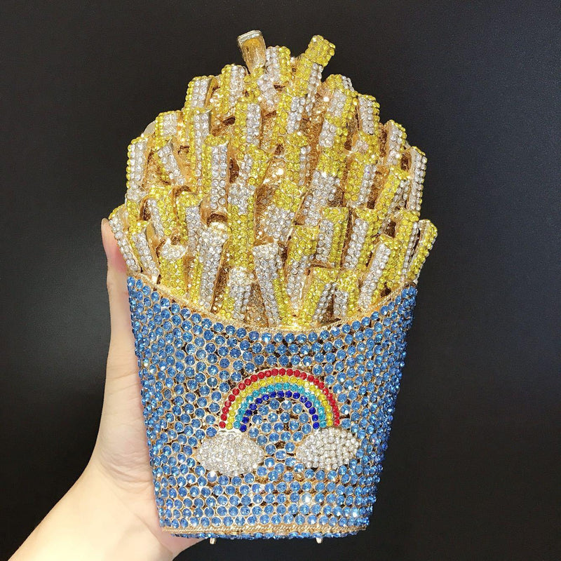 French fries rhinestone evening bag, view 9 - MRSLM