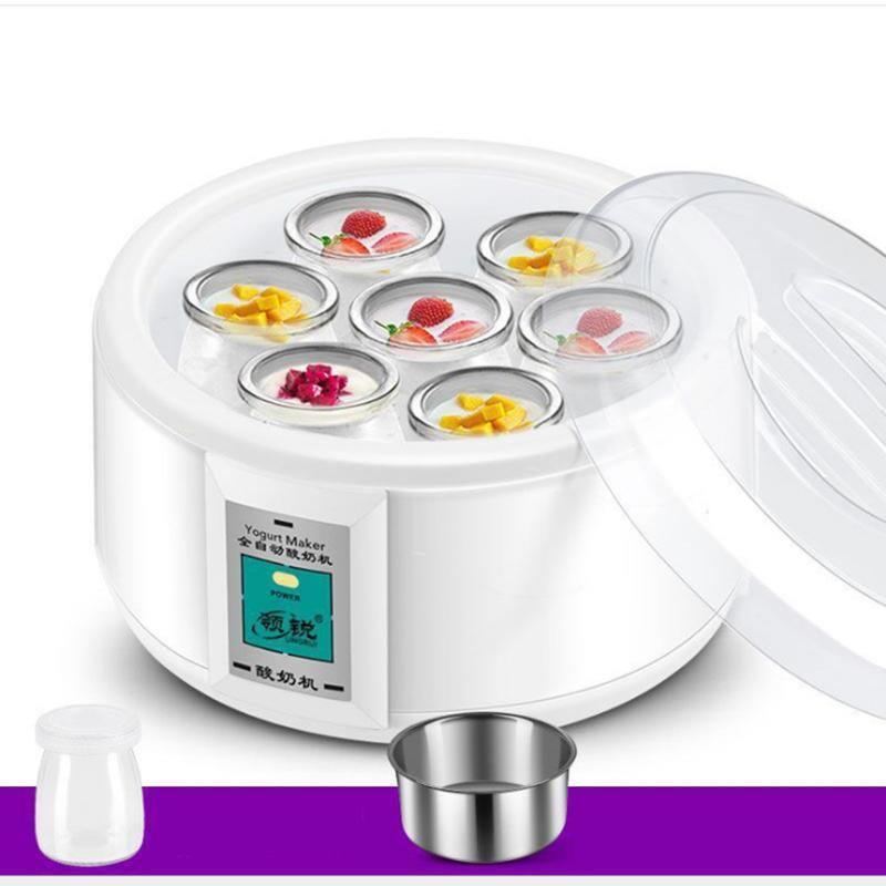 1.5L 220V Yogurt Maker with 7 Glass Ferment Jars Automatic Yogurt Machine Household DIY Yogurt Tools Kitchen Appliance - MRSLM