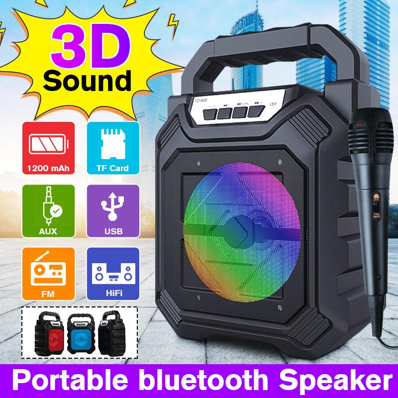 Outdoor Portable Wireless bluetooth Speaker With Mic FM Radio Stereo Waterproof Soundbox Support AUX/USB/TF/FM - MRSLM