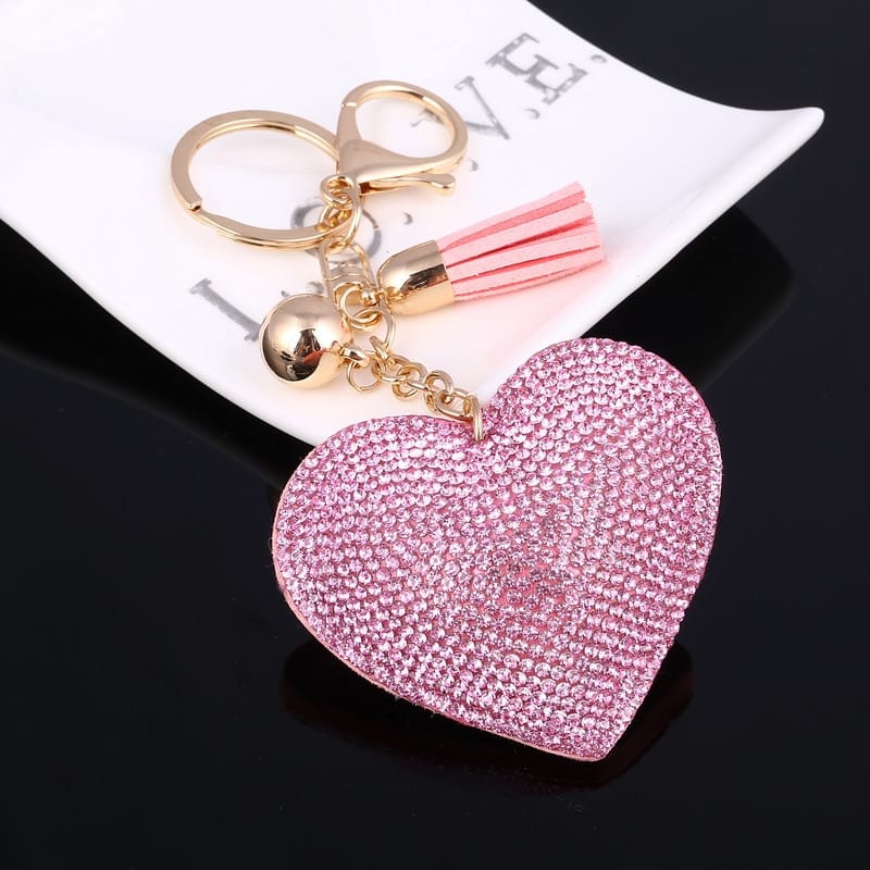 heart shaped crystal keychain, view 21 - MRSLM