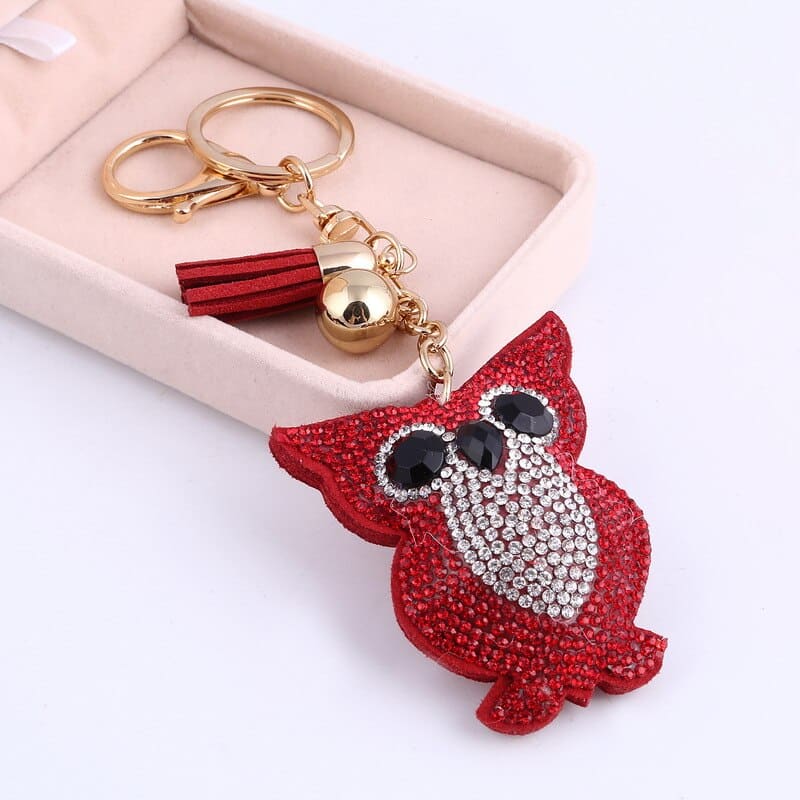 Heart Shaped Keychain with Crystals
