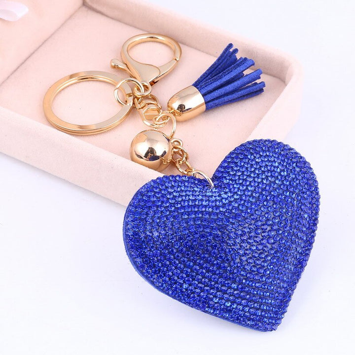 Heart Shaped Keychain with Crystals