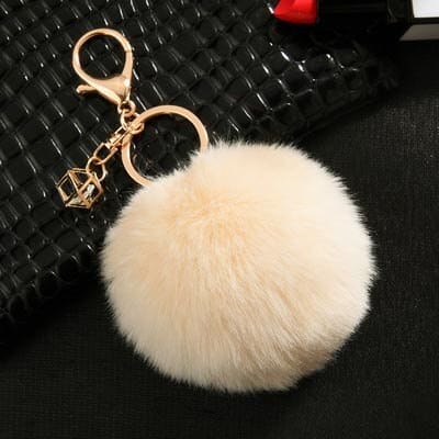 rabbit fur ball keychain, view 16 - MRSLM
