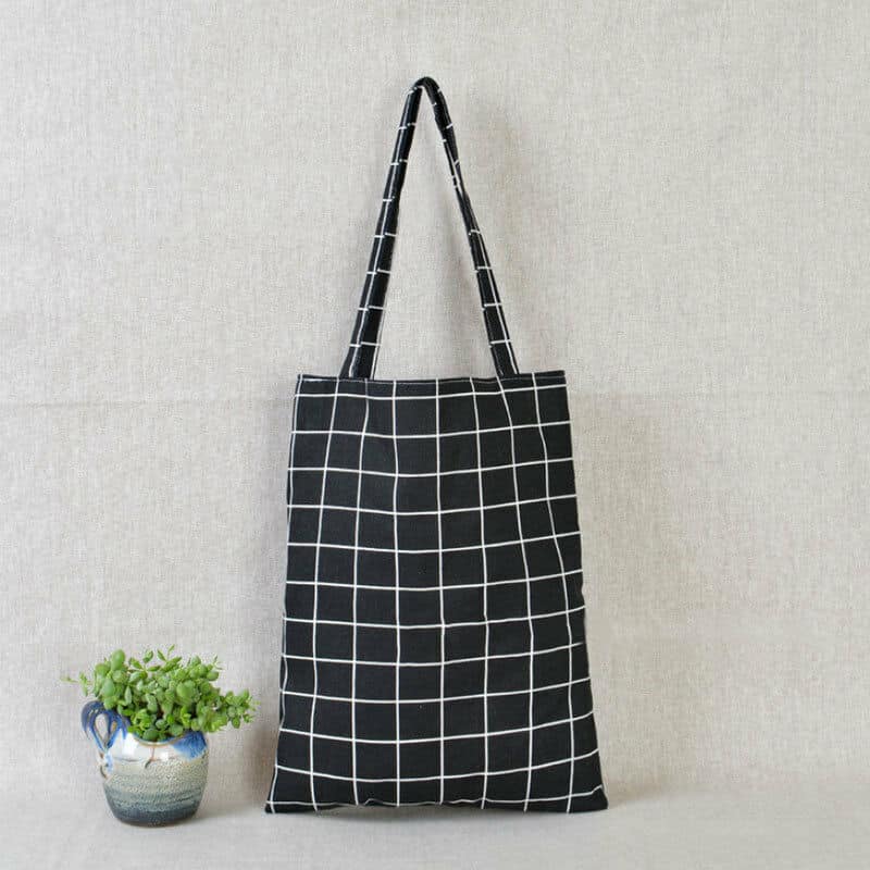Women's Geometric Print Linen Tote Bag