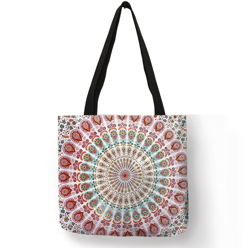 mandala linen shoulder bag, view 14 - MRSLM