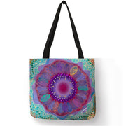 mandala linen shoulder bag, view 4 - MRSLM
