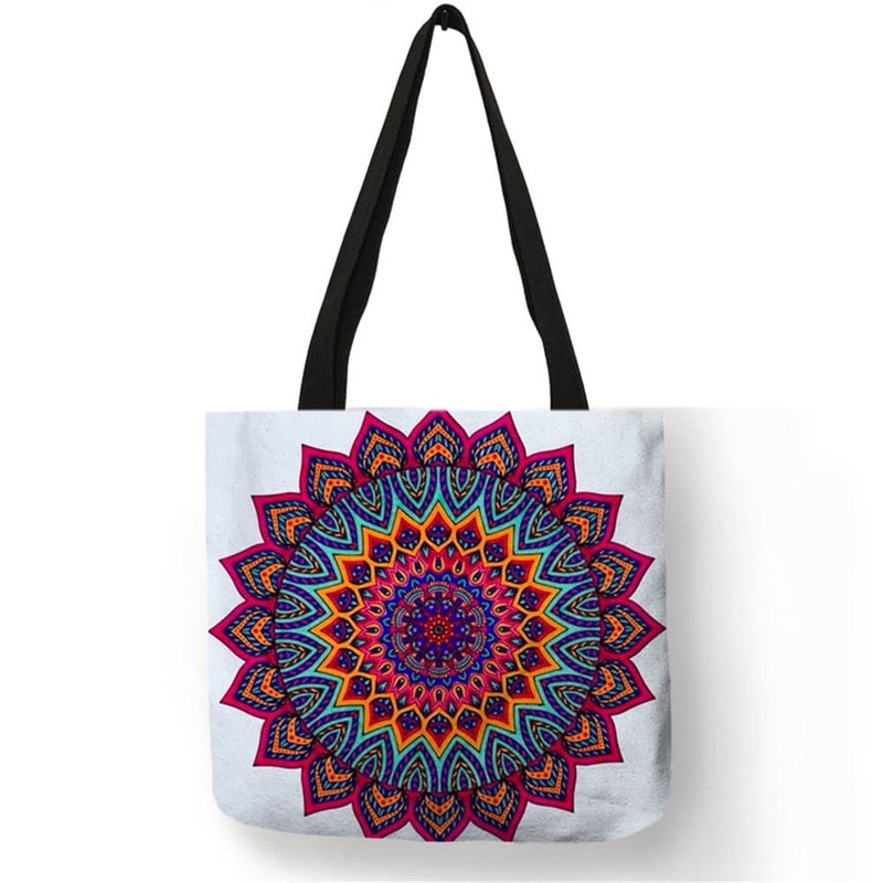 mandala linen shoulder bag, view 7 - MRSLM