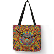 mandala linen shoulder bag, view 8 - MRSLM