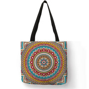 mandala linen shoulder bag, view 9 - MRSLM