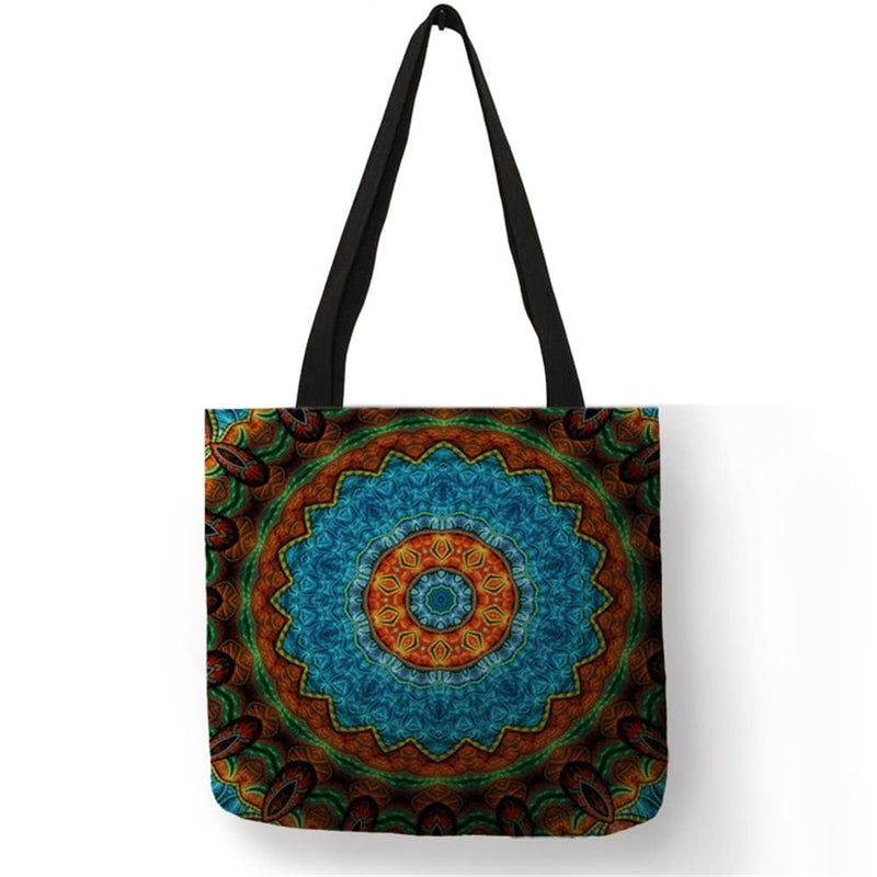 mandala linen shoulder bag, view 10 - MRSLM