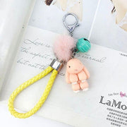 cute rabbit fluffy keychain, view 9 - MRSLM