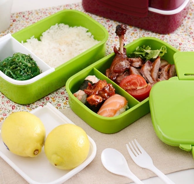 Large Capacity Double Layer Plastic Lunch Box