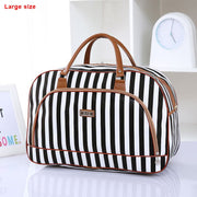 striped PU leather travel bag, view 6 - MRSLM