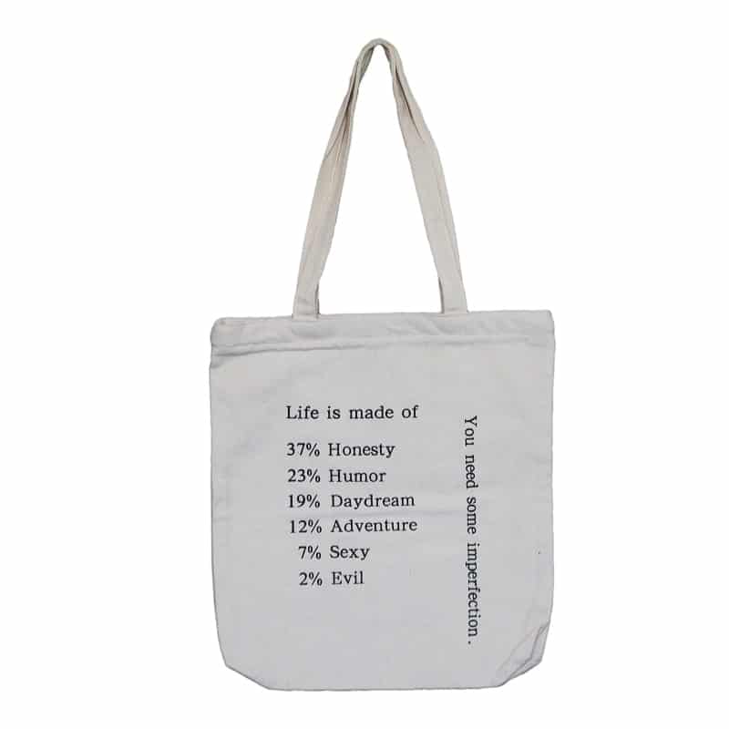Women's Life Is Print Canvas Tote Bag