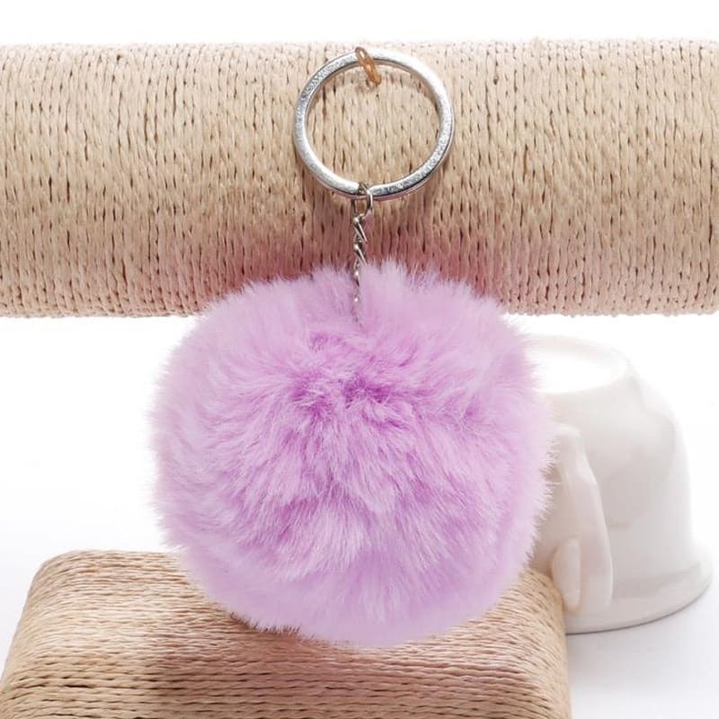 Soft Faux Fur Ball Keychains