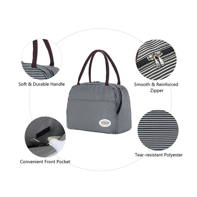 kid's striped lunch bag, view 7 - MRSLM