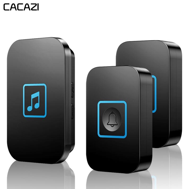 CACAZI Wireless Doorbell Waterproof 300M Remote Battery 2 Button 1 Receiver Intelligent Home Calling Bell - MRSLM