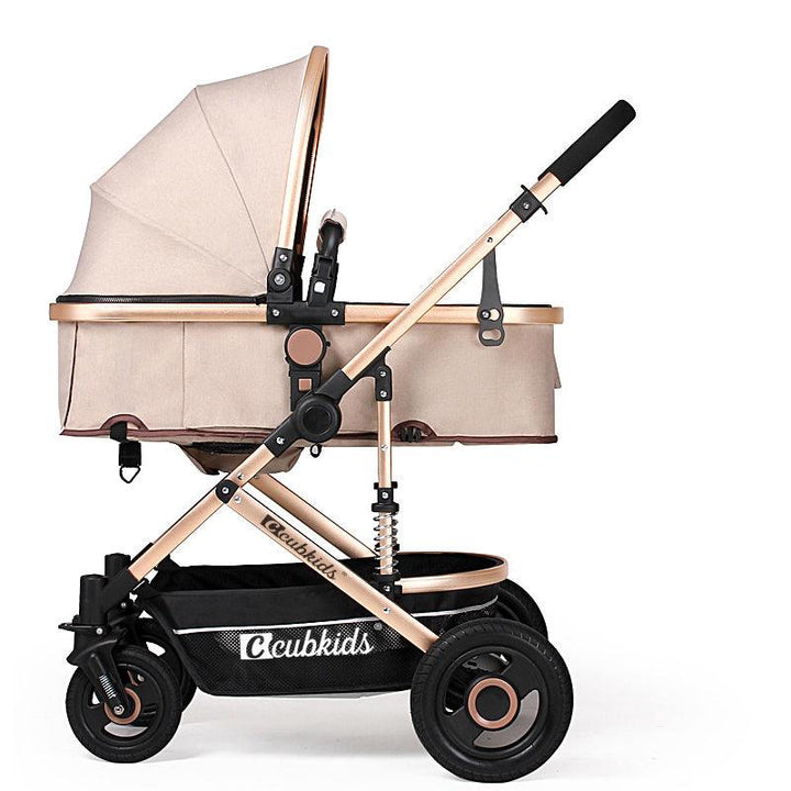 Folding Aluminum Infant Baby Stroller Kids Foldable Pushchair Bassinet and Car Baby Stroller - MRSLM