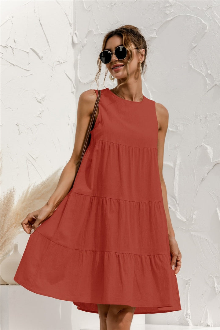 Women's Summer Sleeveless O-Neck Dress