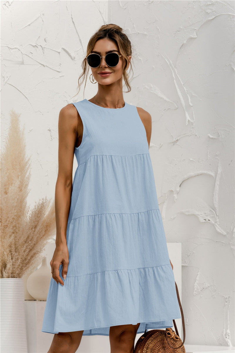 Women's Summer Sleeveless O-Neck Dress