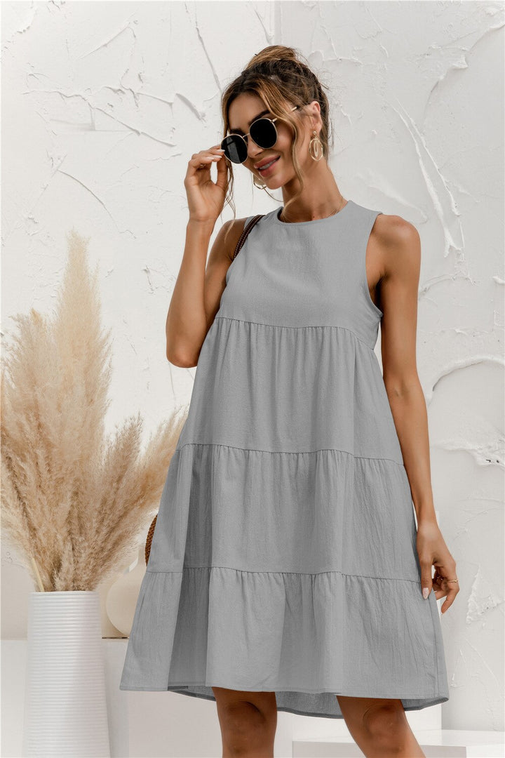 Women's Summer Sleeveless O-Neck Dress