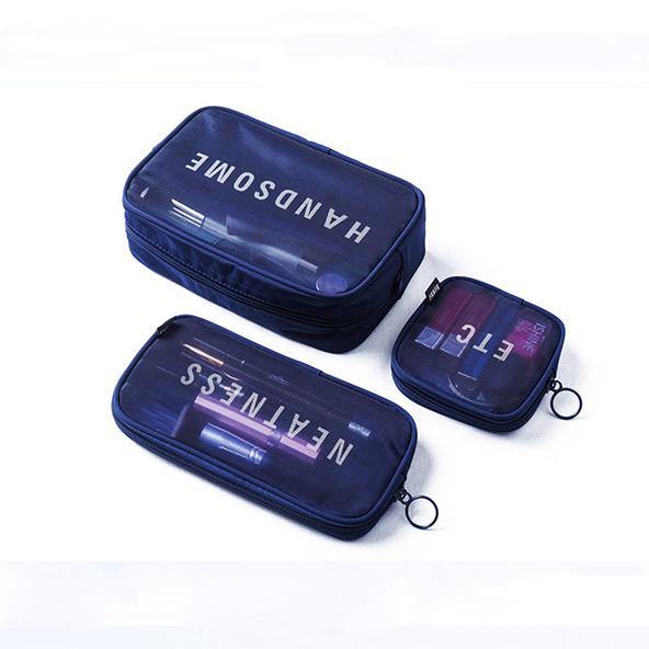 Honana HN-CB04 3PCS Travel Storage Bag Cosmetic Bags Digital Gadget USB Cable Organizer - MRSLM