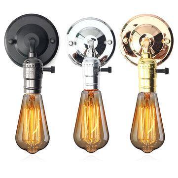 E27 Antique Vintage Switch Type Wall Light Sconce Lamp Bulb Socket Holder Fixture - MRSLM