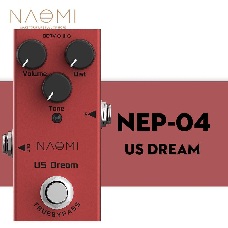NAOMI NEP-04 Mini Single Distortion Pedal for Electric Guitar US Dream DC 9V True Bypass - MRSLM