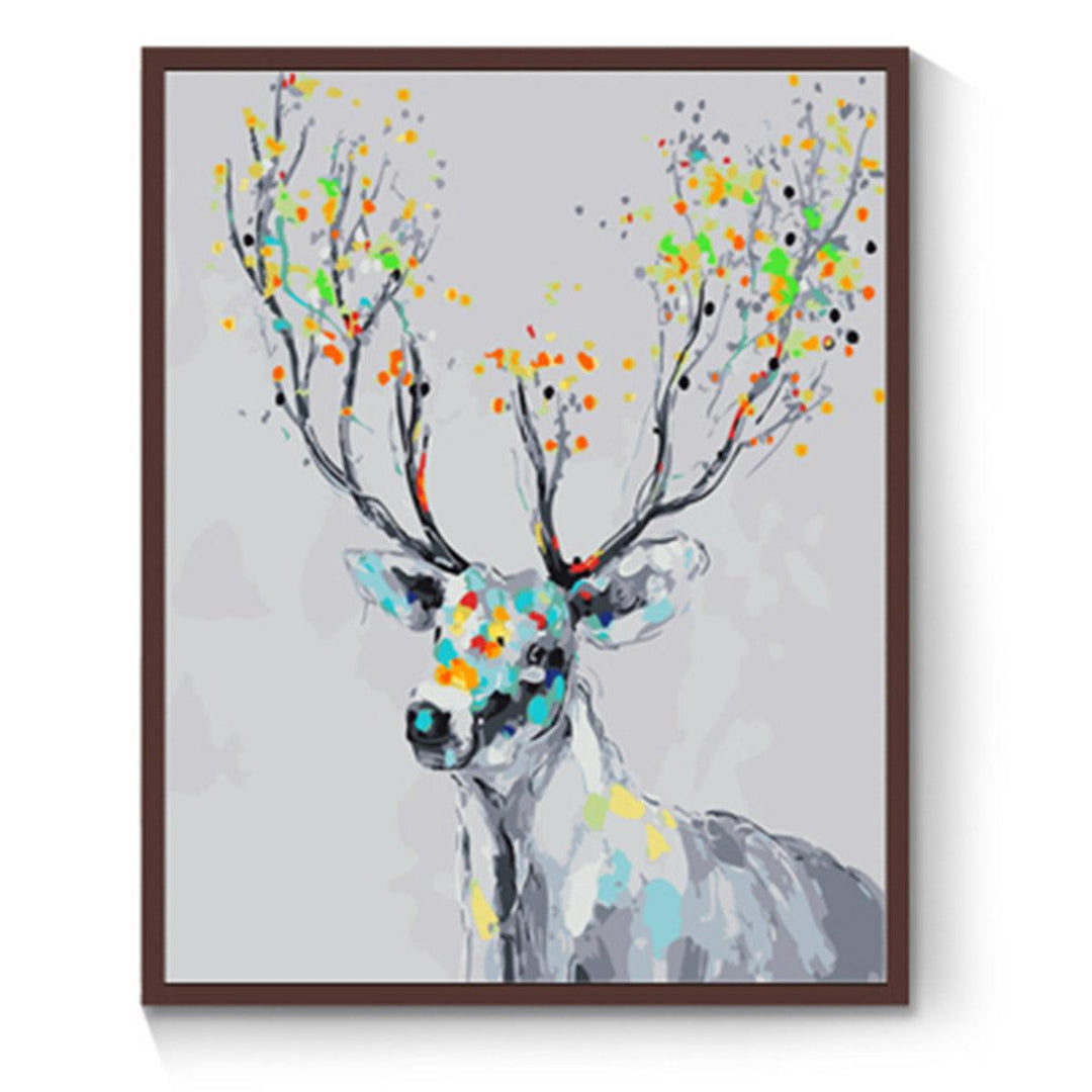 DIY Oil Painting By Number Kit Deers Wall Painting Acrylic Pigment Painting By Numbers Set Hand Craft Art Supplies - MRSLM