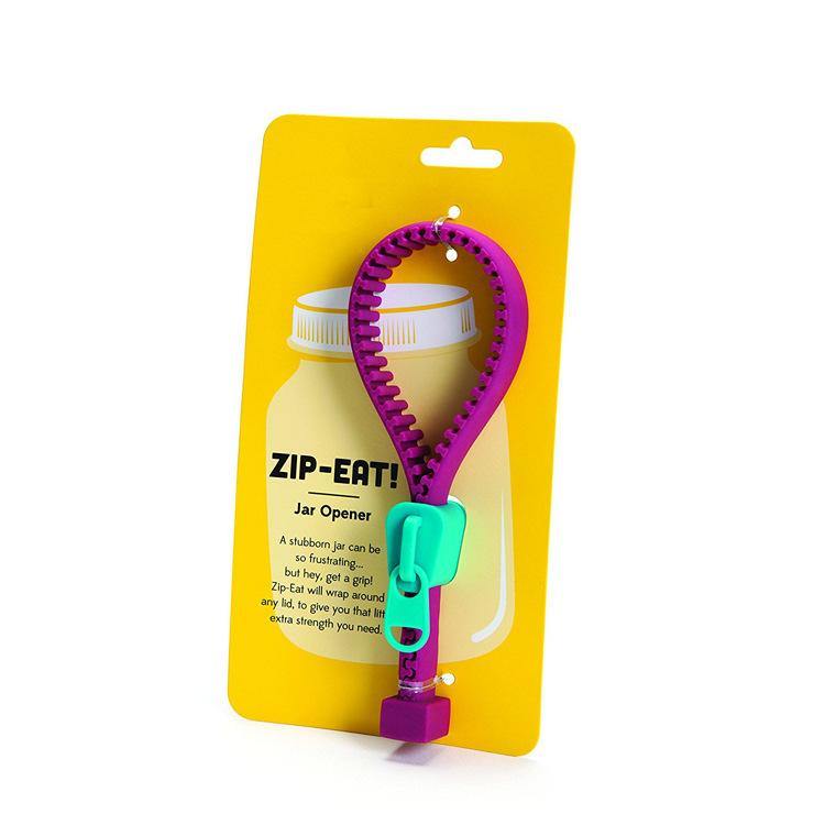 Creative Silicone Zipper Can Opener Multi-function Anti-slip Stopper Hand Opener Labor Saving Can Opener Kitchen Accessories (Purple) - MRSLM
