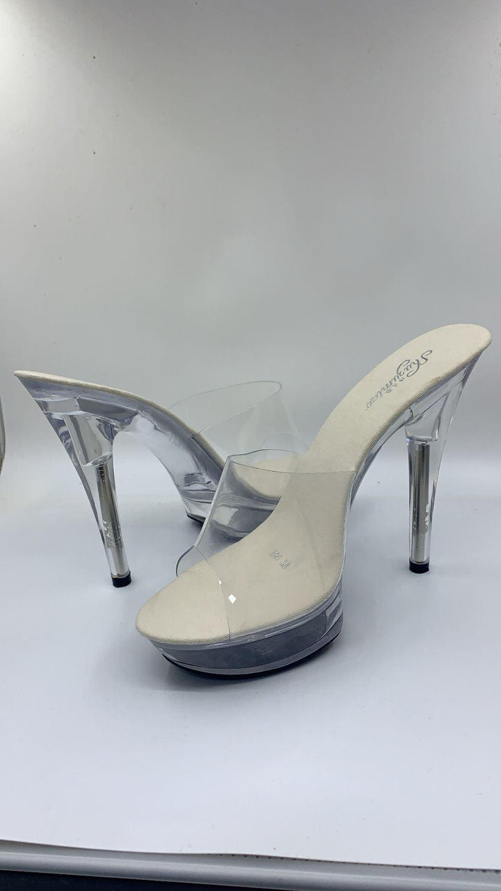 Stiletto Platform Sandals Slippers Transparent Crystal - MRSLM