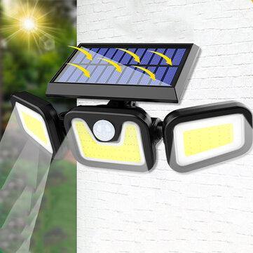 74LED/100COB 3 Modes Solar Wall Light Triple Head Outdoor Sensor Light - MRSLM