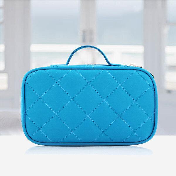 4 Colors Double Layers Cosmetic Bag Women Makeup Case Organizer Toiletry Storage - MRSLM
