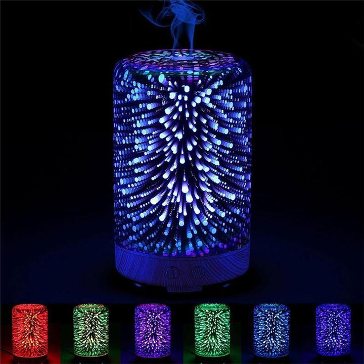 3D Glass Light Essential Oil Aroma Diffuser Ultrasonic Humidifier Aromatherapy - MRSLM
