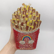 French fries rhinestone evening bag, view 6 - MRSLM