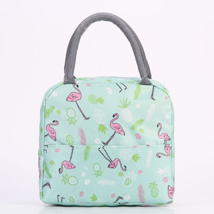 Patterned Portable Lunch Bag with Zipper
