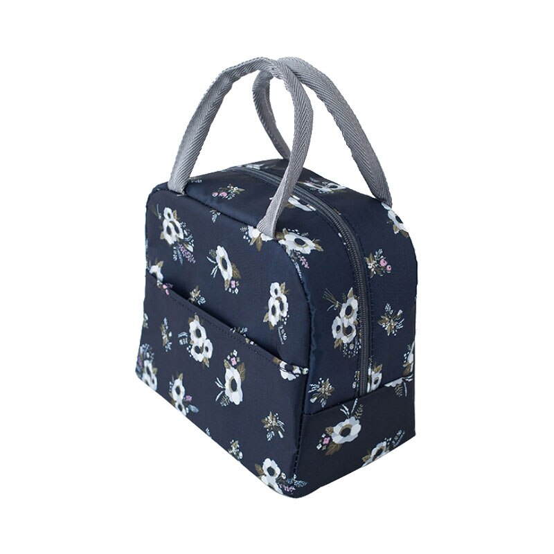 patterned lunch bag with zipper, view 3 - MRSLM