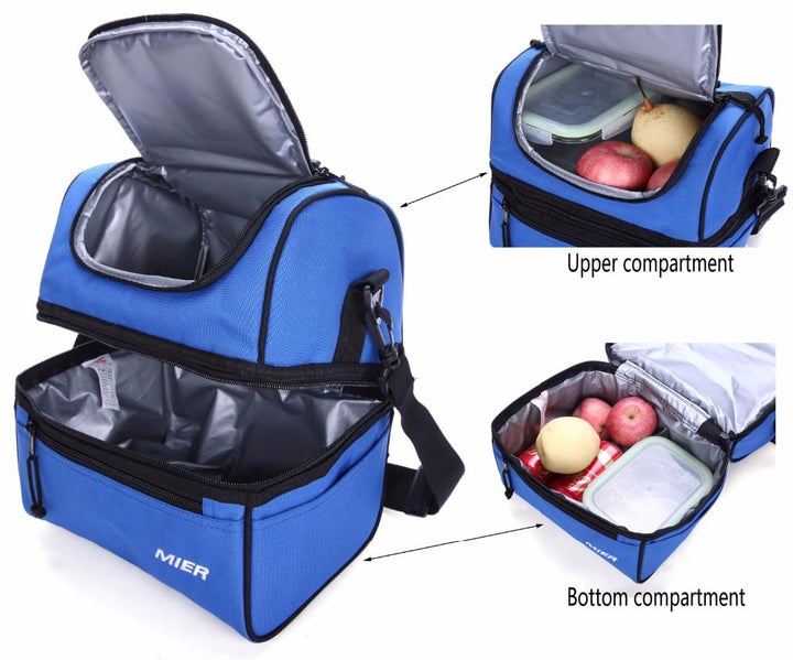 Double Large Insulated Lunch Bag