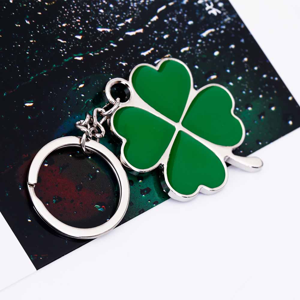 Stainless Steel Green Leaf Keychain