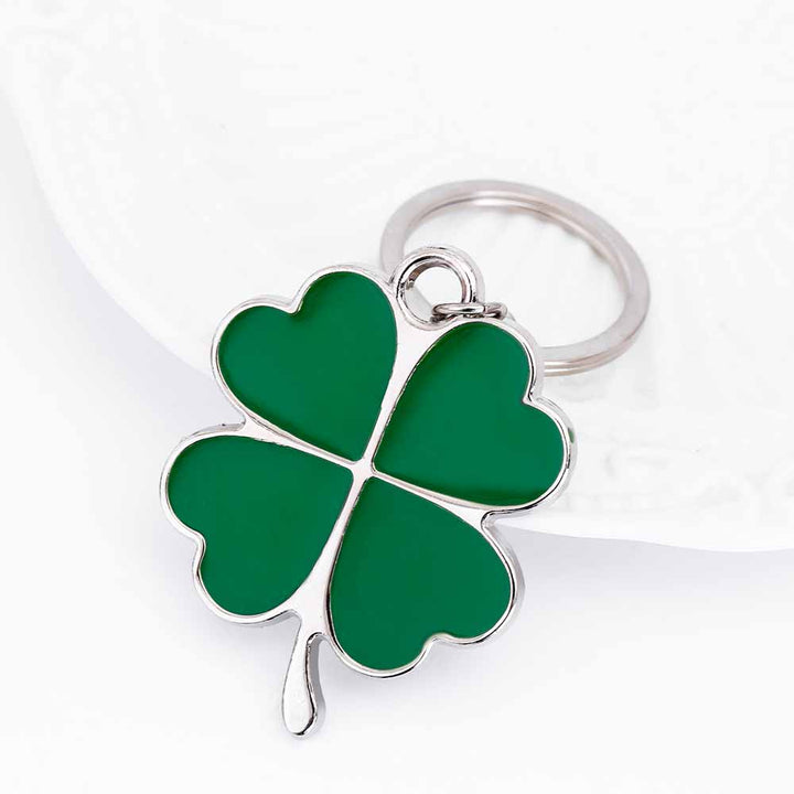 Stainless Steel Green Leaf Keychain