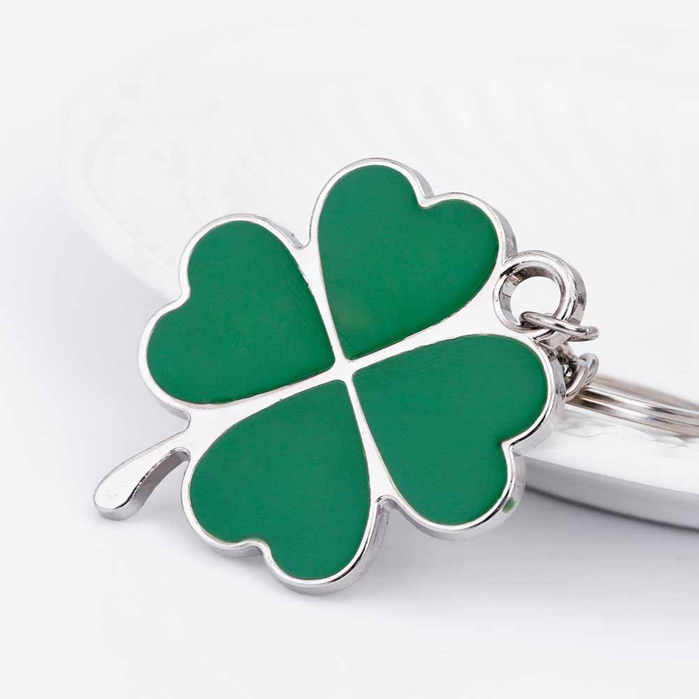 Stainless Steel Green Leaf Keychain