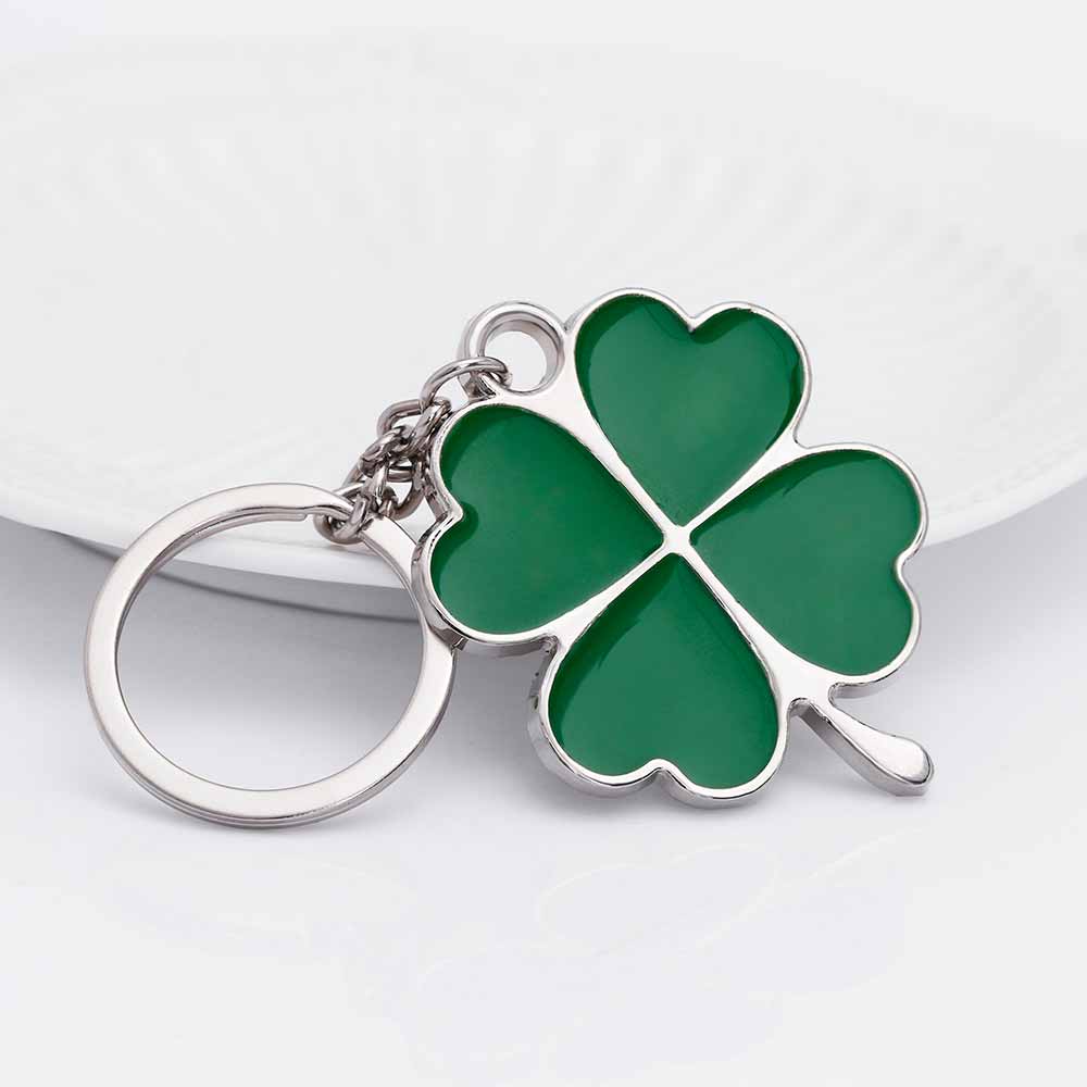 Stainless Steel Green Leaf Keychain