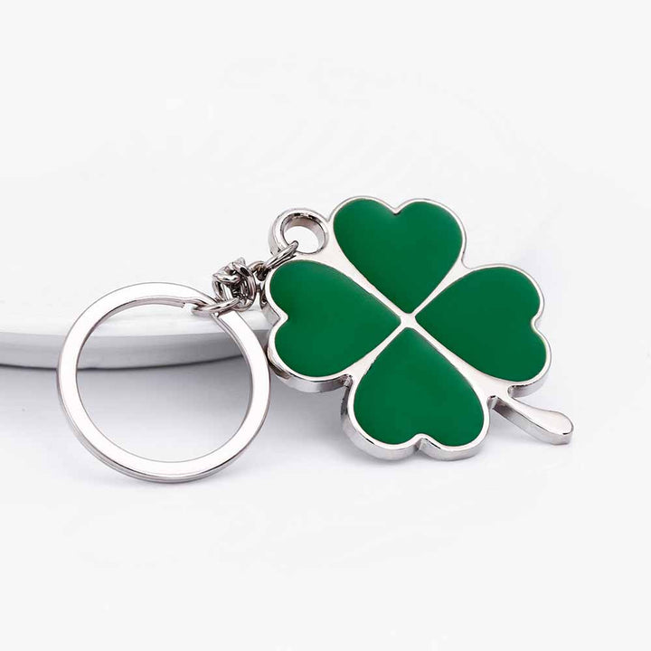 Stainless Steel Green Leaf Keychain