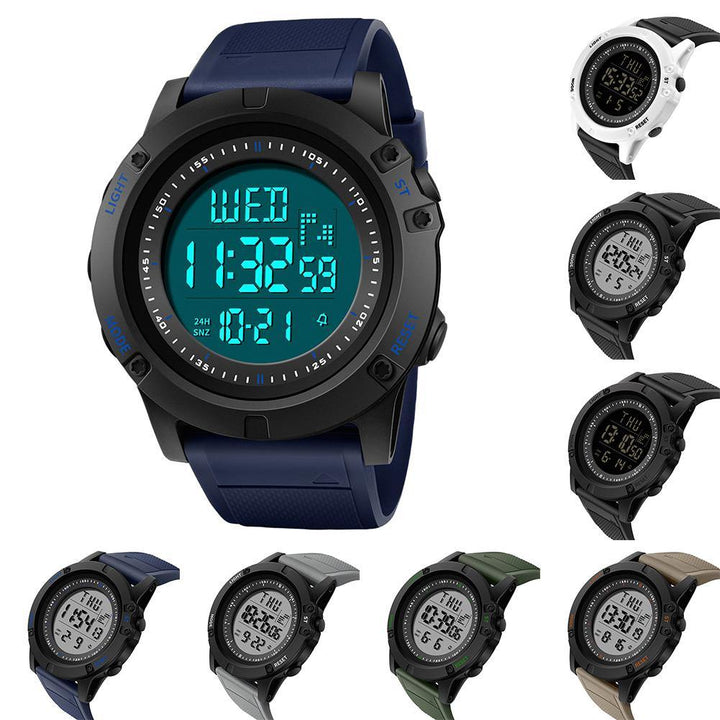 Outdoor Hiking Waterproof Backlight Sports Digital Men Wrist Watch Stopper Alarm - MRSLM