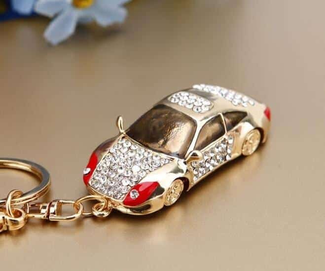 rhinestone car key chain, view 20 - MRSLM