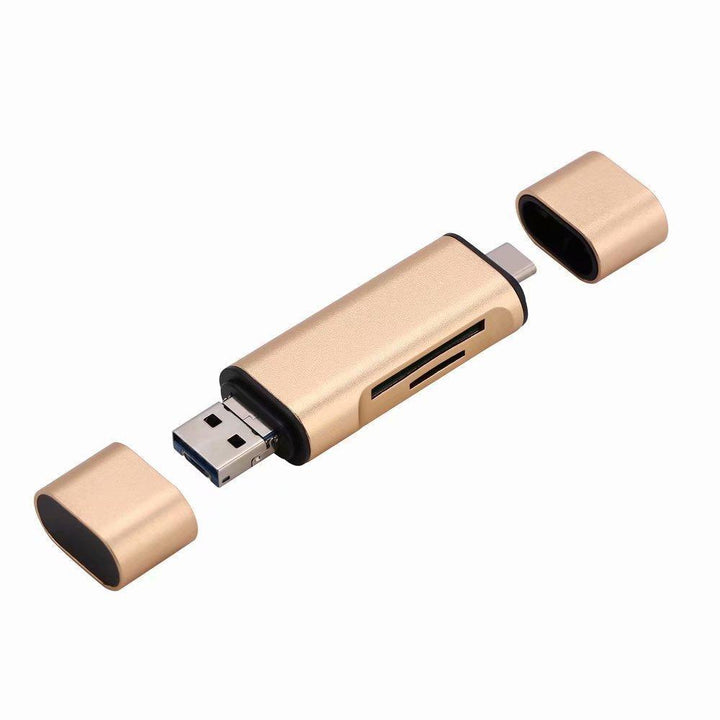 USB mobile phone card reader MICRO TYPE - C triad multi-function aluminum alloy support TF SD OTG foreign trade - MRSLM