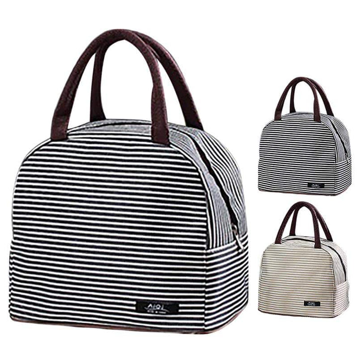 Striped Oxford Cooler Lunch Bags for Kids