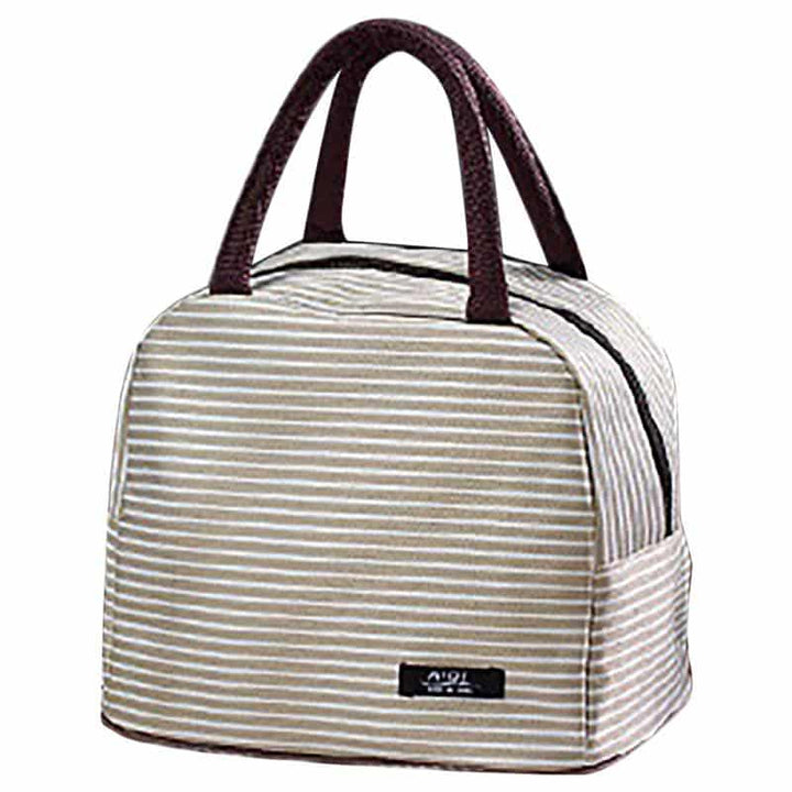 Striped Oxford Cooler Lunch Bags for Kids